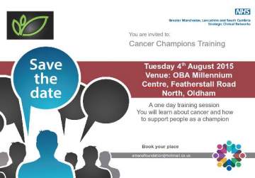 Cancer Champions Training 4th August